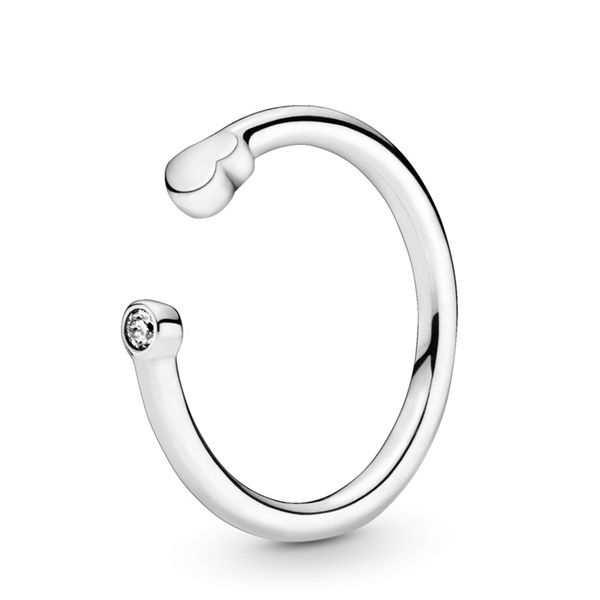 

real 925 sterling silver polished heart open ring with logo and pandora original gift box luxury designer jewelry women wedding love rings