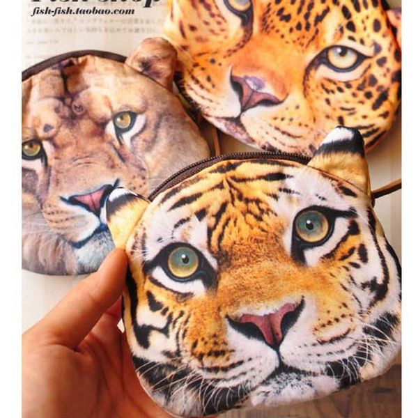 

women coin purse for coins children's wallet kids wallet 3d printing lions kids purse bag monederos mujer monedas carteira, Red;black