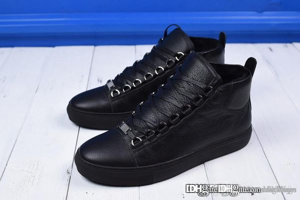 

no.219ssbalenciag speed arena mid sneaker high 5382745 sneaker full black litchi grain with velvet come with original box