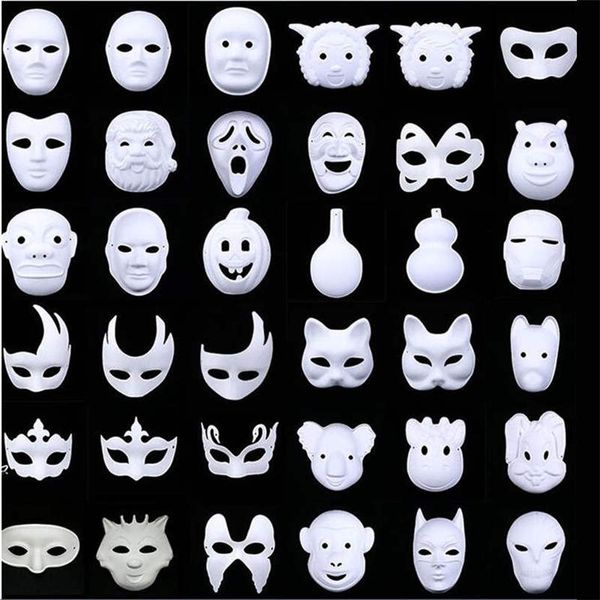 DIY máscara Em Branco resistente e durável Branco Cosplay Partido máscara para Masquerade Partido Cosplay Halloween Natal crianças