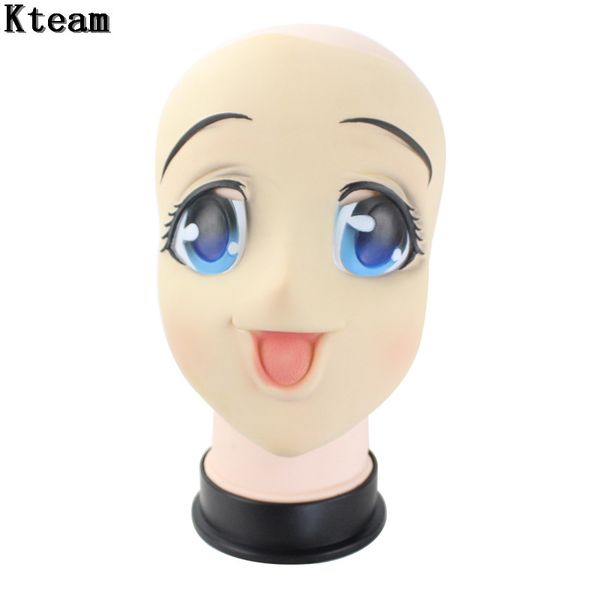 

realistic anime cosplay props latex mask funny face masks party props japanese cartoon girls women halloween costume men