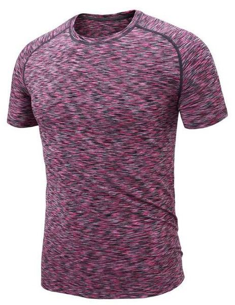 

2019 men's tight clothes running short-sleeved quick-drying t-shirt 329, Black;blue