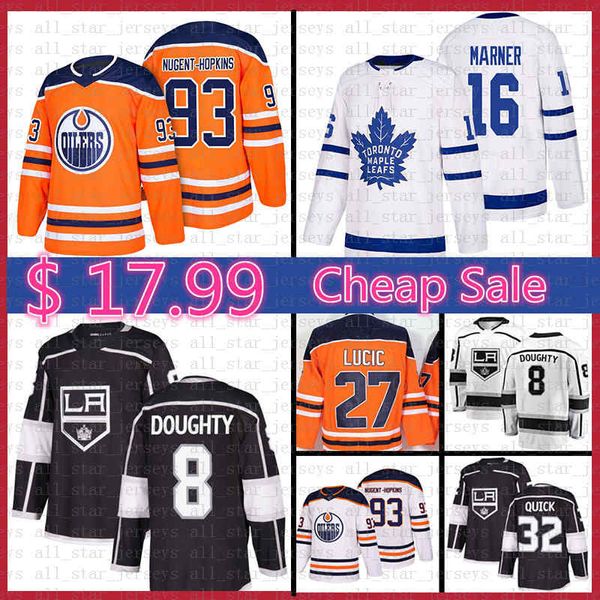 

mens los angeles kings drew doughty jonathan quick hockey jersey edmonton oilers ryan nugent-hopkins lucic toronto maple leafs mitch marner, Black;red