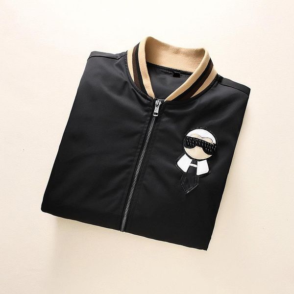 

men designer jackets 2019 new arrival mens zipper neck striped printed with pattern jacekts mens brand clothes 2020 for wholesale, Black;brown