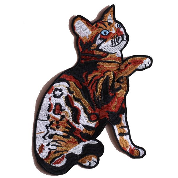 

embroidery cat patches for jeans,embroidered cats appliques for jackets,animal badges patches for clothing a65, Black