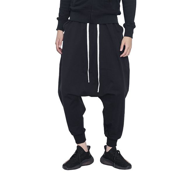 

fashion black harem pants men high street baggy homme compression pants asian size m-xxxl hip casual joggers man sweatpants