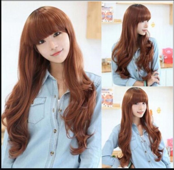 Wig Shipping Korean Brown Long Wig Wavy Hair Cosplay Party