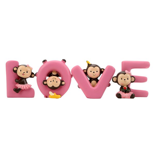 

leepee cartoon dashboard decoration car ornament love alphabet monkey banana monkey doll car styling interior accessories