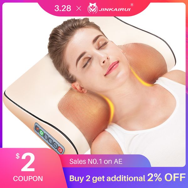 

infrared heating neck shoulder back body electric massage pillow shiatsu massager device cervical healthy massageador relaxation