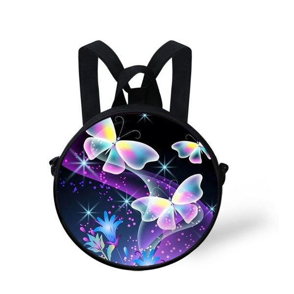 

cute round messenger bag baby children knapsack blue butterfly circle crossbody bags toddler kids satchel bookbag shoulder bag