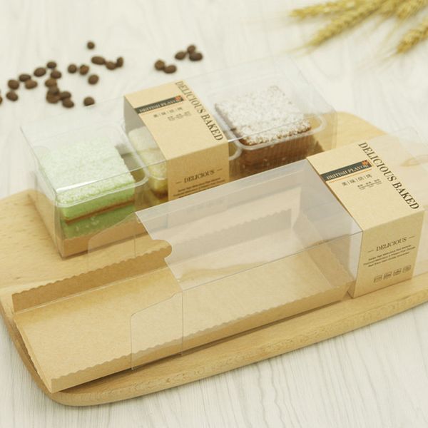 

baking pastry packaging boxes with food grade pet lid party chocolate cookies cake box wholesale