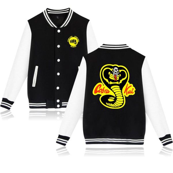 

2018 new cobra kai winter jacket men's fashion baseball jacket cobra hipster brand casual harajuku autumn a5372, Black;brown