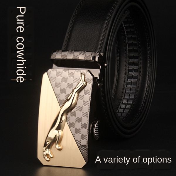 

high-end business automatic buckle casual gift men's leather high-end business automatic buckle men's belt casual leather belt gif, Black;brown