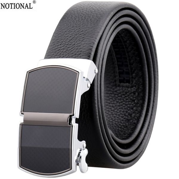 

men belt genuine leather belt belts for men mens ratchet slide belts leather automatic buckle male vintage jeans chain nx1323, Black;brown