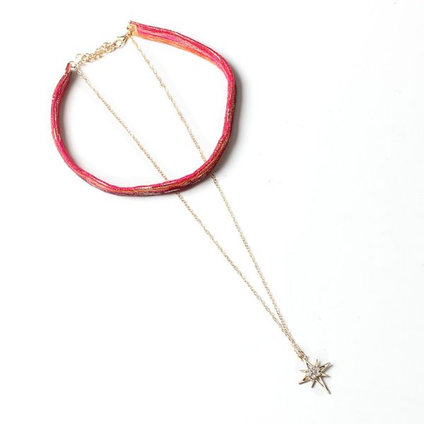 

yr274 necklace clothes pendant red fashion decoration women gift preresent, Silver