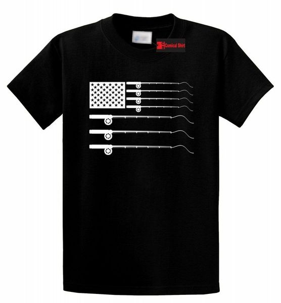 

fishing american flag t shirt country redneck fishing gift graphic tee, White;black