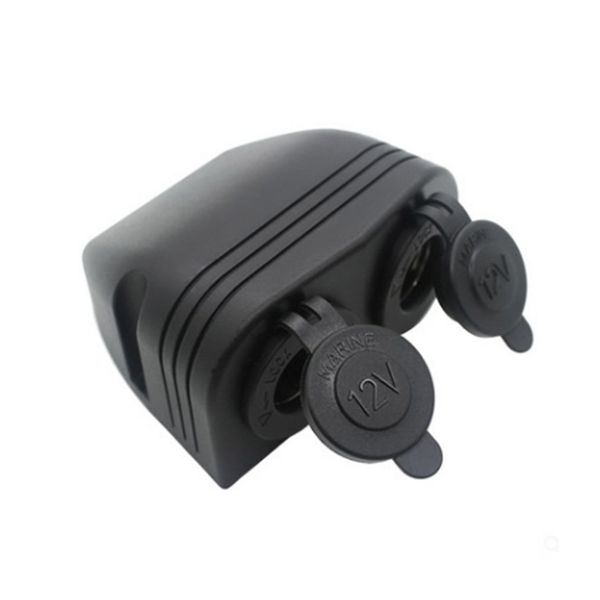 

car motorcycle dual 4.2a usb charger + 12v/24v cigarette lighter socket two hole tent type panel for boat marine atv rv