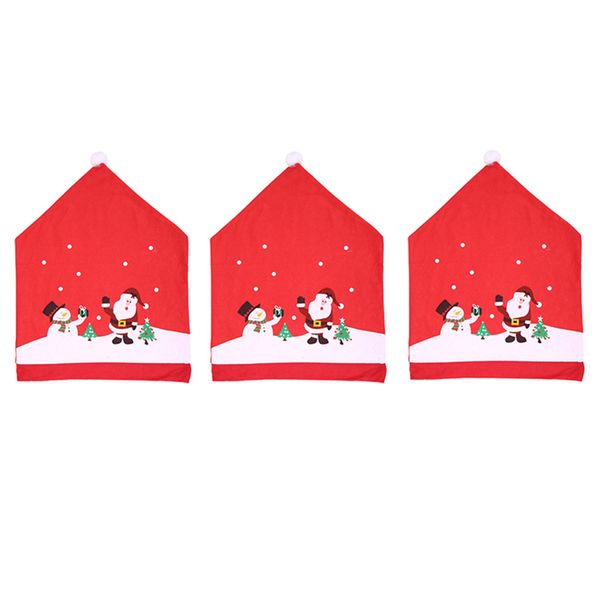 

#l4 christmas chairies cover santa claus kitchen table chair covers christmas holiday party home decoration dropshipping