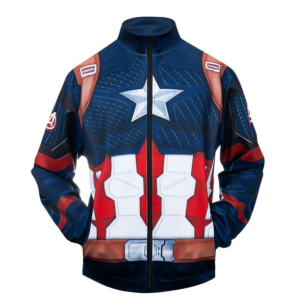

boutique printed jacket men's casual jacket 2019 autumn 3d hero captain men and women cardigan zipper cosplay outdoor sportswear, Black;brown