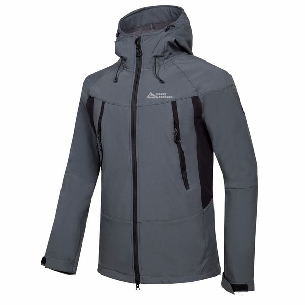 

men's winter softshell fleece jackets outdoor sportswear coat hiking trekking camping skiing male windbreaker waterproof mammoth, Blue;black