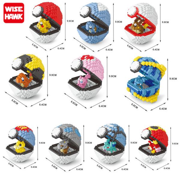 

DHL 24pcs Small particles blocks Figures Diamond Elf Ball Building Blocks Toys Christmas Gifts Anime Puzzle crea tive po kemon elves