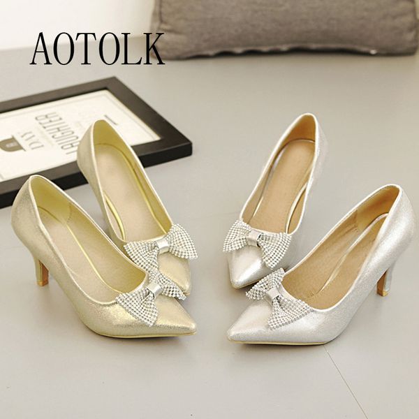 

woman high heels women pumps shoes female shoes fashion western style wedding shoes diamond bow spring 2020 new arrivals d, Black