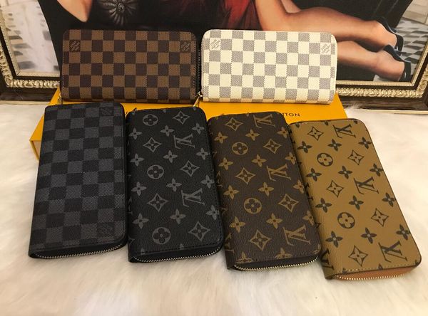 

fashion designer credit card holder classic leather purse folded notes and receipts bag wallet purse distribution box, dust bag, Red;black