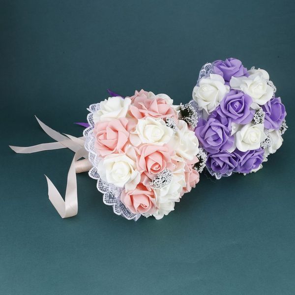 

2017 new wedding romantic bride bouquet artificial rose hand bouquet korean style simulation holding flower wedding supplies