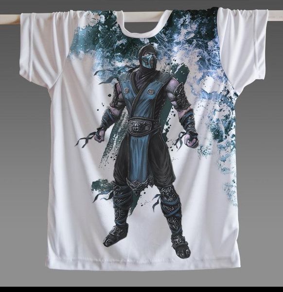 

xhtwcy]знаменитая игра mortal kombat scorpion subzero men с коротким рукавом мужская футболка круглый вырез топ классический человек неувяд, White;black