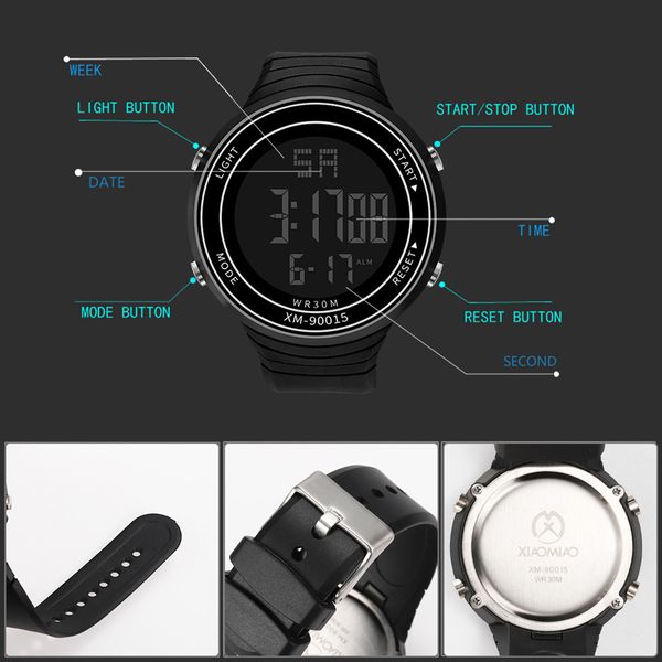 

luxury men analog digital sport led waterproof wrist watch new watch men digital montres hommes, Slivery;brown