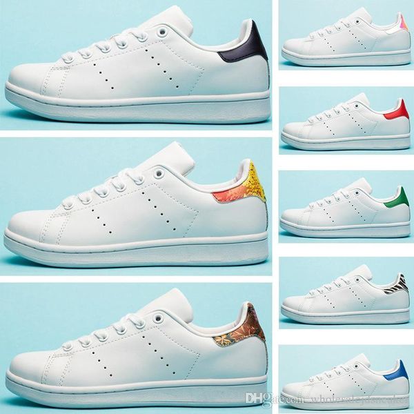 

flats designer stan casual shoes women mens smith leather flower triple white black zebra green fuchsia red trainer sports sneakers 36-45