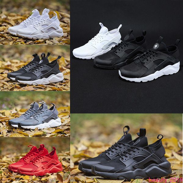 

men women huarache ultra 4.0 4s running shoes 1s tripe black white gold yellow red casual fashion huaraches sports shoes
