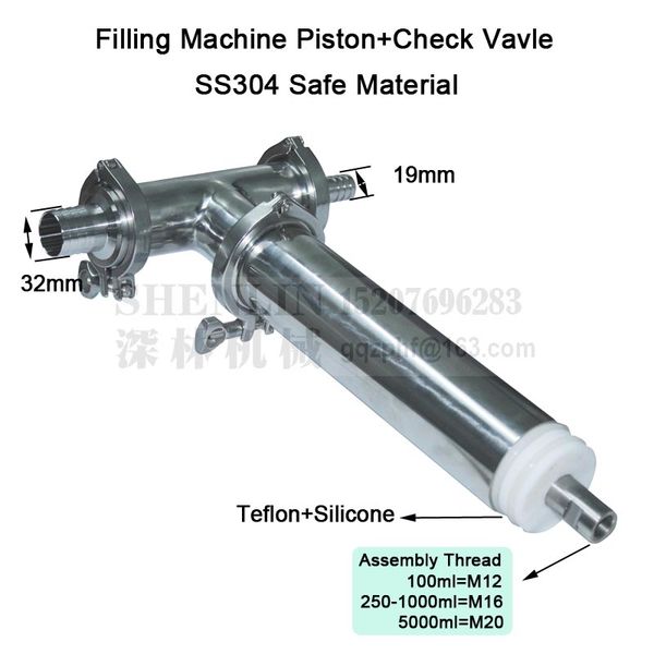 

filling machine cylinder piston stainless ss304 checking valve for filling machine, head for liquid water