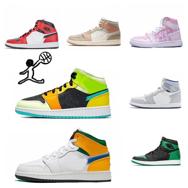 

2020 new 1 1s high og mens basketball shoes pink pine green designer men shoes athletics sneakers trainers chaussures 40-46