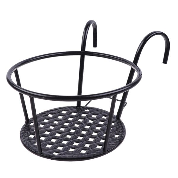 

iron hanging railing planter flower pot holder plants baskets for patio balcony porch or fence