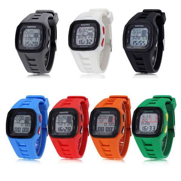 

lucky brand sport digital watch men silicone watches led electronic wristwatch waterproof clock silicone army reloj hombre 2017, Slivery;brown