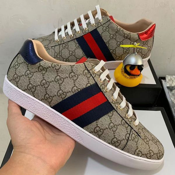 

2019 fashion men women casual shoes luxury designer shoes genuine leather bee embroidered ace shoes withfor sale, Black