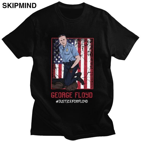 

2020 george floyd justice for floyd t shirt men cotton memory t-shirt o-образным вырезом с коротким рукавом i can't breathe tee loose fit ap, White;black