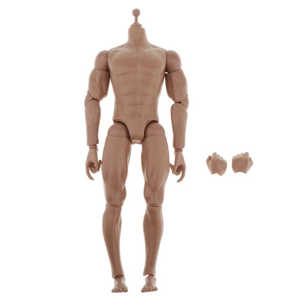 

1/6 skeleton muscle muscular nude male action figure body brown skin toys fits most 12inch action figure head sculpt, tbleague, ht etc
