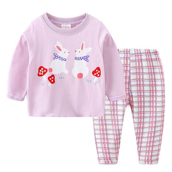 

New Children Sleepwear For Spring Autumn Pajama Toddler Girl Kids Night Suit Rabbit Pajamas Pijama Birthday Toddler Pjs 2-7y