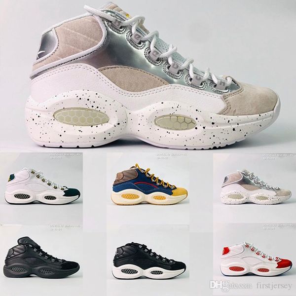 

2020 question jet life mid q1 basketball shoes men allen iverson black white red answer 1s mens sneakers designer sport trainers 40-45