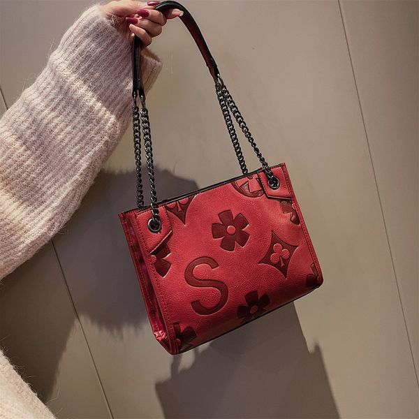 

fashion letter large capacity messenger louie tote bags handbags women famous brands retro chain shoulder bag red/blue ladies