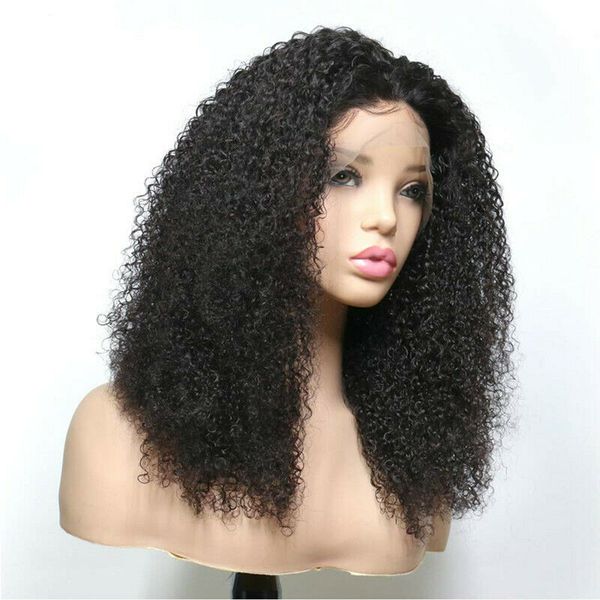 

24'' afro kinky cioly lace front wig transparent lace thick big deep kinkys, Black