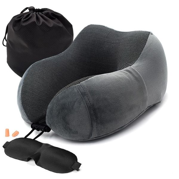 

u-shaped memory foam pillow slow rebound travel pillow bedding protect the cervical spine