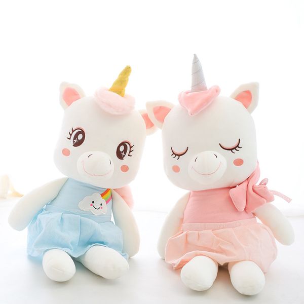 

2019 new unicorn horn horse lovers dream girl unicorn doll toy cute girl plush toys bed pillow stuffed toy doll