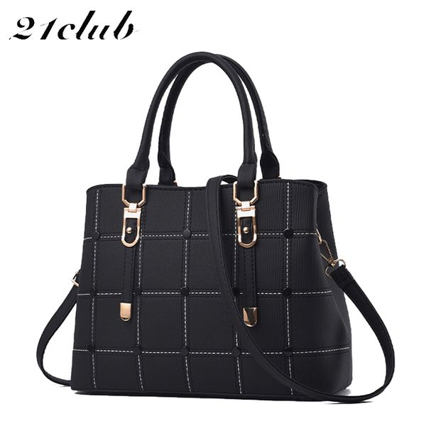 

21club brand women pu leather bag with large capacity crossbody bag for school and working ladies casual tote women handbags