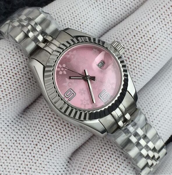 

6 colors ladies watch 116244 116231 26mm 36mm pink diamond dial sapphire stainless steel automatic mechanical womens watches, Slivery;brown