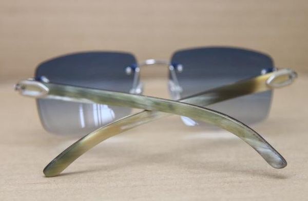 

2019 new rimless blue glasses sunglasses men women fashion designer glasses frame size:54-18-140mm, White;black