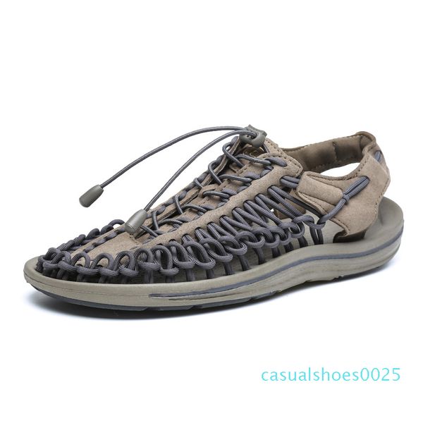 

mens weave sandals hollow out casual sandal breathable lightweight fishman shoes fashion snakers beach walking shoes fx33 c25, Black