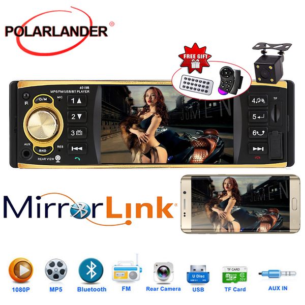 

4.1 inch 1 one din car radio audio stereo aux fm usb mirror link autoradio steering wheel control car radio audio stereo bluetoo